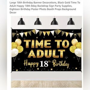 18th Birthday Decorations “Welcome to Adulting” and “Time to Adult”